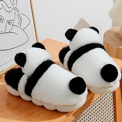 Panda Couple Slipper 5.5-6in 3E Boa Quiet Slip Resistant