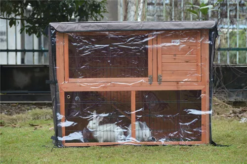 4FT Rabbit Hutch Cover Waterproof Large Double Garden Pet Bunny