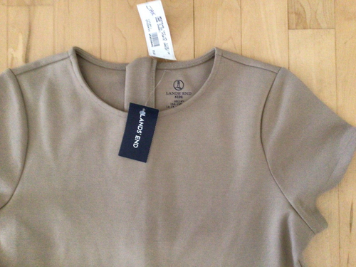 Lands' End School Uniform Girls SS Ponte Dress Top of Knee Size 14 Khaki - Picture 3 of 4