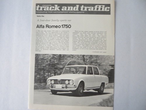 Vintage Alfa Romeo 1750 Track & Traffic Road Test Article Sales Brochure - 第 1/3 張圖片