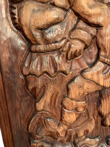 Vintage Hand Carved Wood Wall Plaque Dancing Couple Wall hanging 3D Tavern Bar - Picture 8 of 14