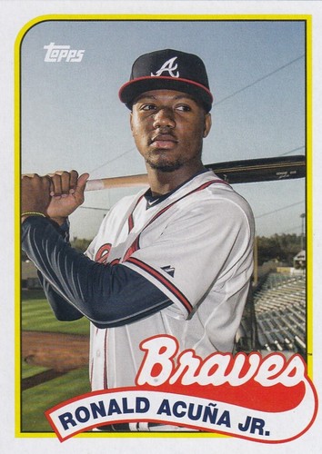 RONALD ACUNA JR CHIPPER JONES TOPPS ARCHIV 1989 DOUBLEHEADER BRAVES #6 2023 23