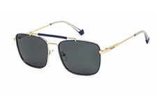 New Polaroid PLD2111 KY2M9 Square Blue Gold Sunglasses Authentic