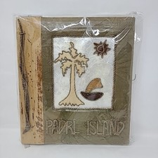 Wooden Photo Album With Banana Leaves Etc. Padre Island