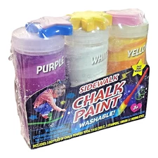 What Kids Want Sidewalk Chalk Paint Powder 3 Packs Purple, White & Yellow New