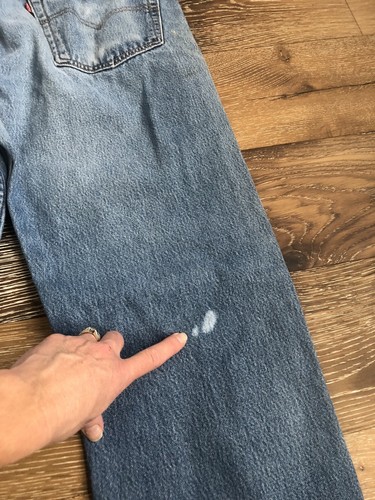 Vtg Levis 501 made in USA Blue Denim medium wash Button Fly Act Sz: 37X28 (#545) - Picture 8 of 9