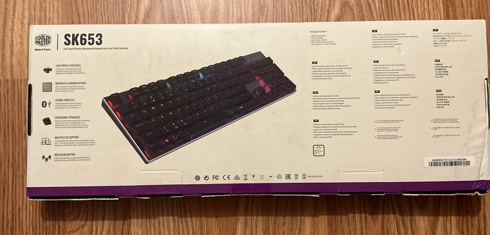 New Cooler Master SK653 Wireless Bluetooth Full Mechanical Gaming Keyboard Brown - Image 4 of 4