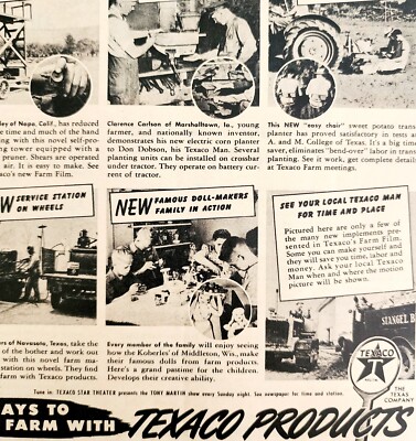 1947 Texaco RKO Pathe Farm News Movie Advertisement Gas And Oil DWNN16