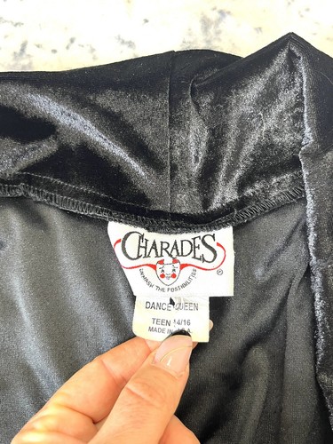 Vintage Charades Womens Top 14 L Black Soft Velvet Off Shoulder Retro 90s Y2K - Picture 5 of 8