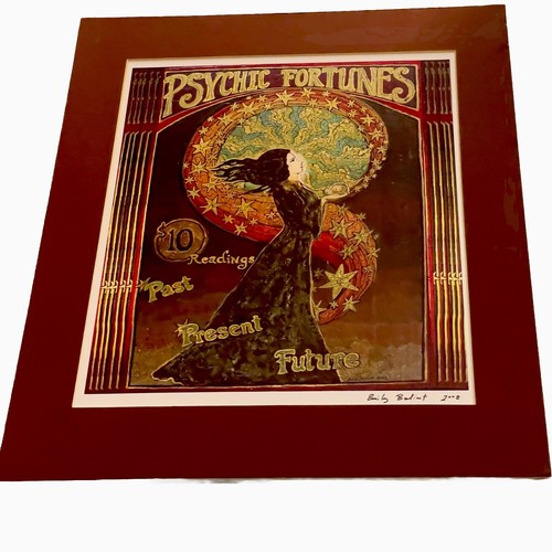 VTG 2008 Psychic Fortunes Poster Witchy Gothic Decor 9x11 Signed Emily Bailivet - Picture 4 of 15