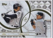 ICHIRO SUZKUI & HIDEKI MATSUI Topps DYNAMIC DUALS INSERT Baseball Card YANKEES