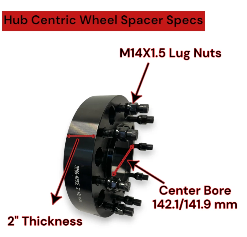 2 espaciadores de rueda 8x200 a 8x200 2" de grosor ajuste RAM 3500 TRADESMAN DOBLE 2019-2026 Foto 2 de 3