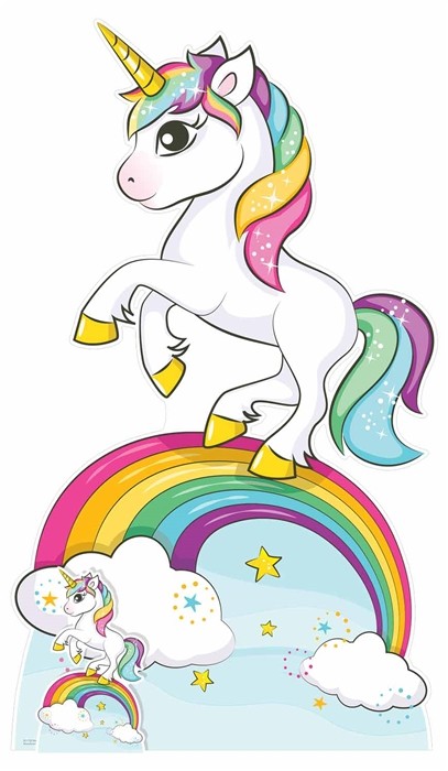 Rainbow Unicorn Lifesize and Mini Cardboard Cutout / Standup / Standee - Fantasy