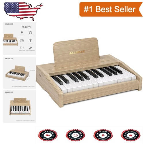 25 Keys Kids Piano Keyboard – Mini Oak Digital Instrument for Budding Musicians