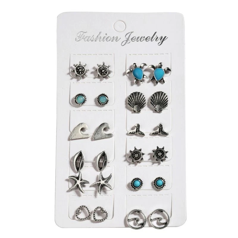 Beach Earrings 12 Pairs for Earrings for Stud Earr eBay