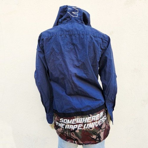 AAPE by A Bathing Ape Somewhere in the Ape Universe Jacket Blue Green Size Small - Picture 2 of 11