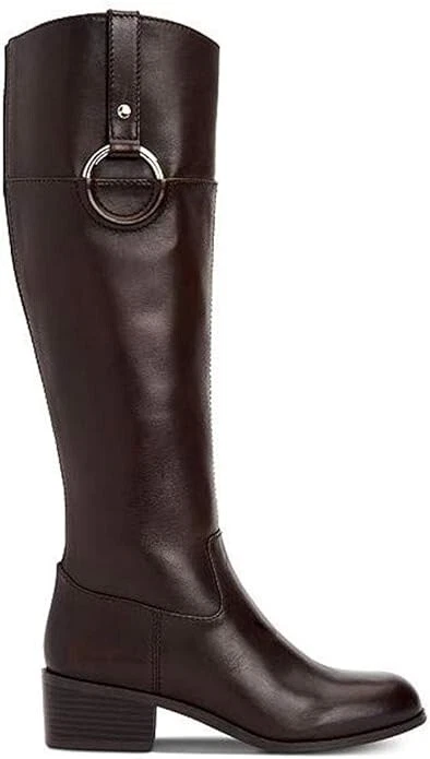 Alfani Womens Briaah Leather Round Toe Knee High Riding Boots, Brown, Size 9.5 - Image 2 of 4