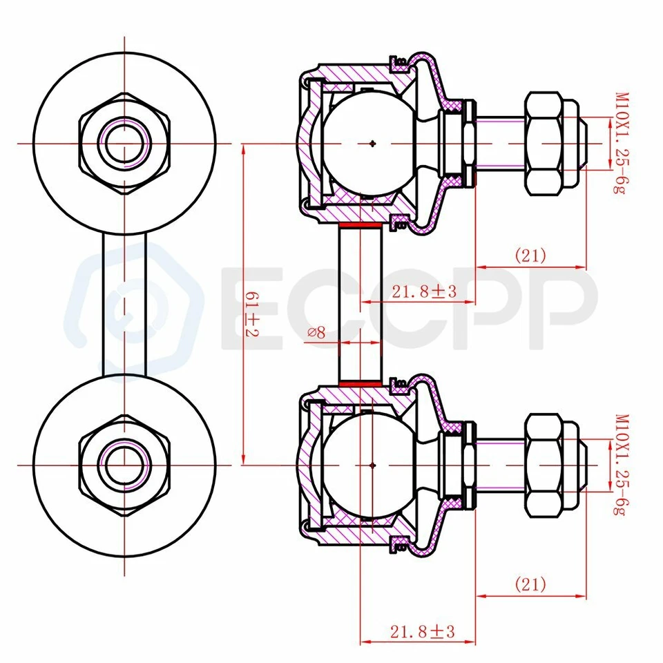 8x Barra estabilizadora de rótula inferior de varilla de amarre interior exterior para Toyota Corolla 1996-02 Foto 3 de 4