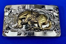 End Of The Trail Cowboys Horse With Head Down Vintage Reflective Belt Buckle