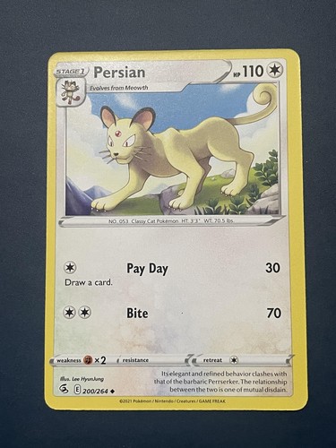 SWSH08: Fusion Strike #200/264 Persian - 第 1/2 張圖片