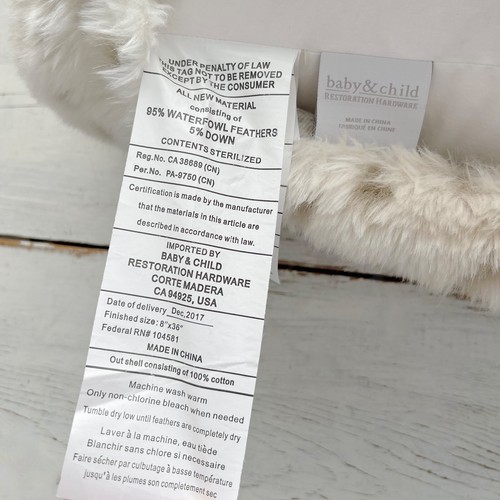 Restoration Hardware Faux Fur Snow Leopard Lumbar Bolster Pillow w/ Insert LARGE - Picture 11 of 14