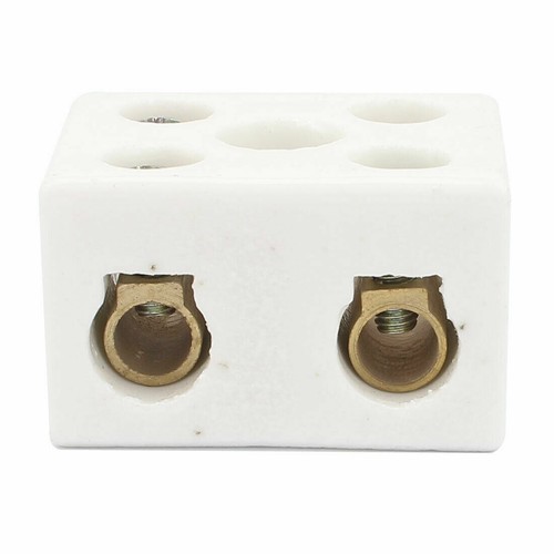 15 Amp 2 Way DP Porcelain / Ceramic Connector Terminal High Temperature Block - Picture 2 of 2
