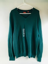 NWT IZOD Sweater Men's Size XL Turquoise Pullover V-Neck Long Sleeve Ribbed
