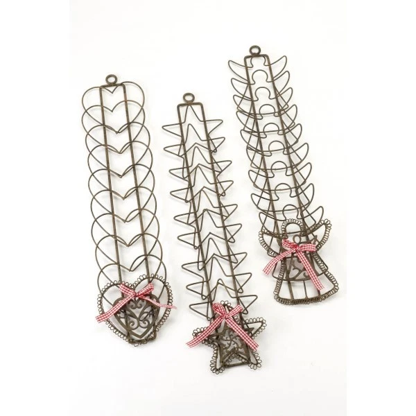 CHRISTMAS CARD HOLDER METAL STAR HEART ANGEL BY HEAVEN SENDS WALL HANGING