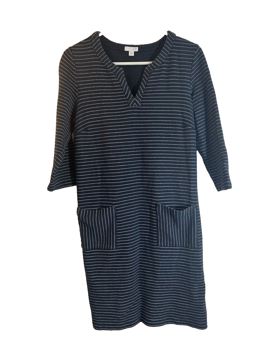 navy blue winter dress Rissa Merino Wool - Travel-Friendly Dress spandex jersey Elegant Ocean Blue Winter Printing