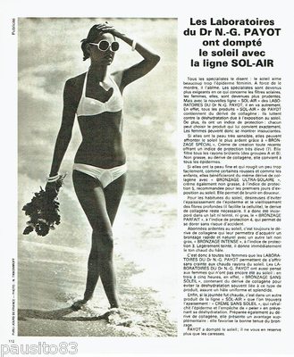 ADVERTISEMENT ADVERTISING 116 1978 Laboratoires dr N.G Payot Sol-Air Line