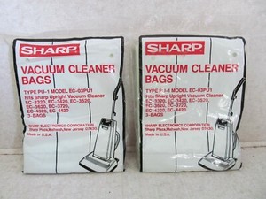  2 pkgs SHARP VACUUM CLEANER BAGS 3 per package TYPE PU-1 Model EC-03PU1 NOS