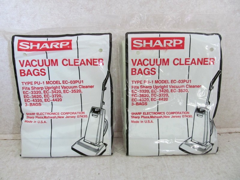  2 pkgs SHARP VACUUM CLEANER BAGS 3 per package TYPE PU-1 Model EC-03PU1 NOS