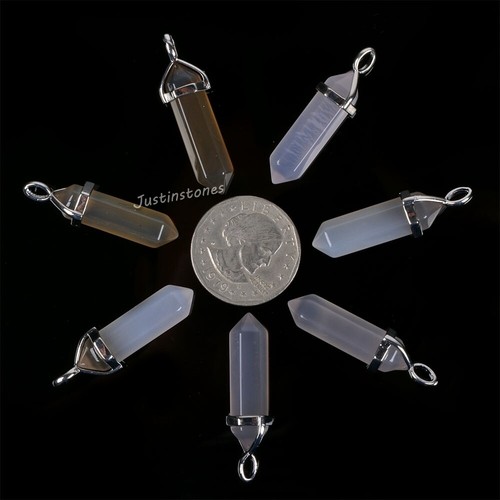 32mm hexagonal pendant beads gemstone jewelry making crystal healing focal bead - Picture 122 of 142