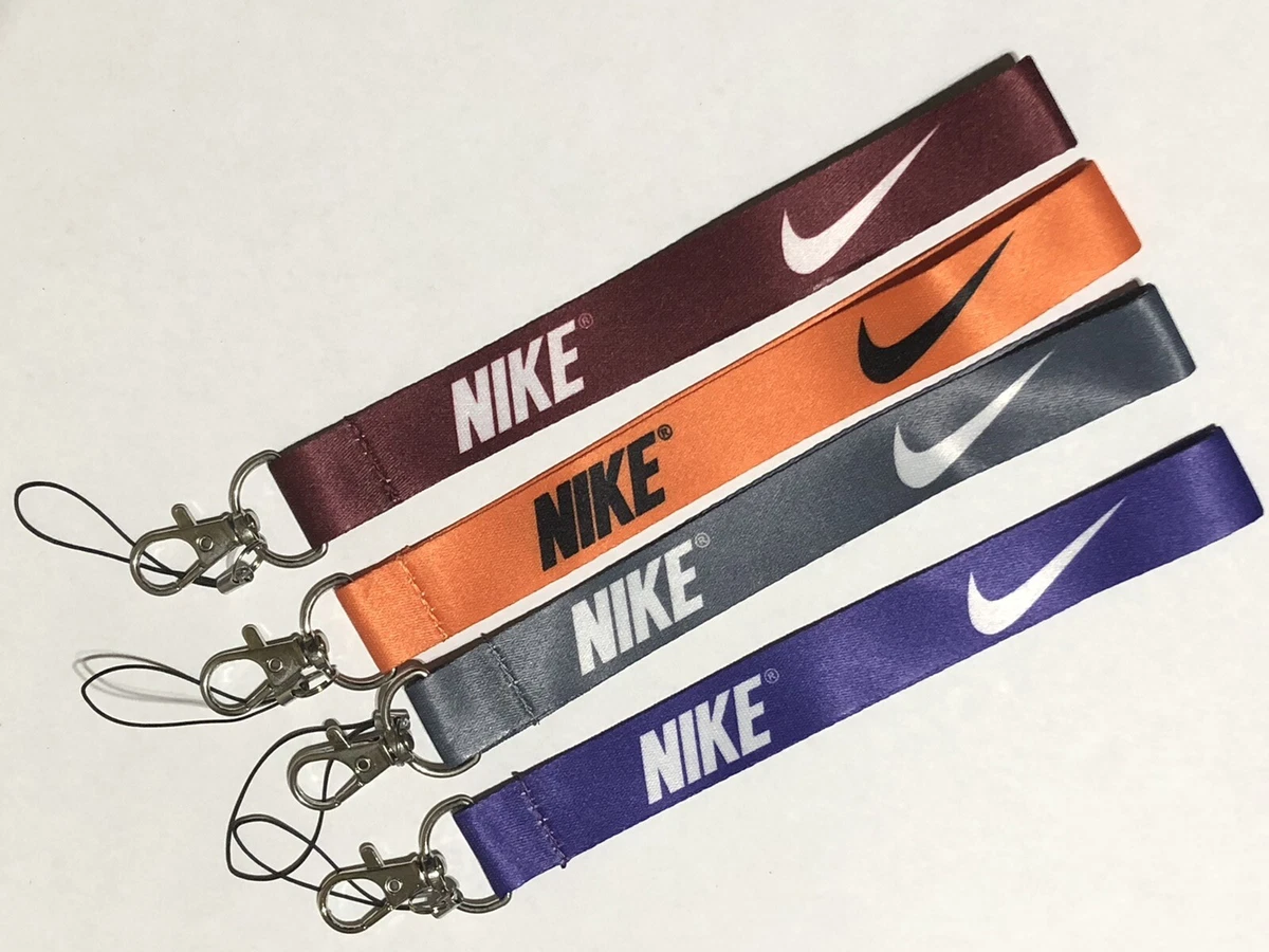 Gray Orange Maroon or Purple Nike Wrist Lanyard Keychain Free Shipping