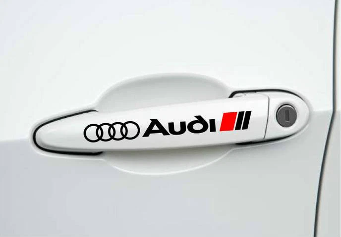 AUDI A3 A4 A6 A8 RS3 RS4 Q5 S- Línea Manija de Puerta Calcomanía Pegatina Emblema Logo NEGRO Foto 2 de 2