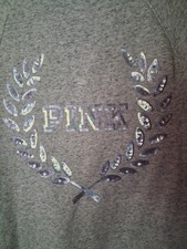 Victoria's Secret Pink Woman s Gray Zip Up Hoodie Size Small
