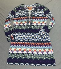 Tory Burch Dress  Tunic Womens Size Small Blue Purple Orange Green Silk Studded