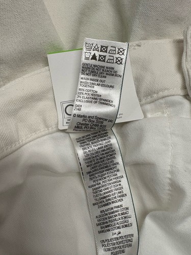 Marks & Spencer The Magic Slim High Rise Denim Jeans Shorts UK 12 Soft White - Picture 10 of 10