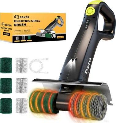 Electric Grill Brush, 450 RPM Automatic BBQ Cleaning Tool with LED Light & 3 Int