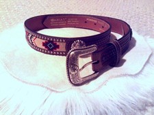 Ariat Artisan Belt 28 Boho Rodeo Y2K Cowgirl Studded Leather Southwest Inlay