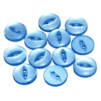 12 StüCk Saphirblaue Runde NäHknöPfe 15Mm Harz 2-Loch Fischauge Bastelknopf