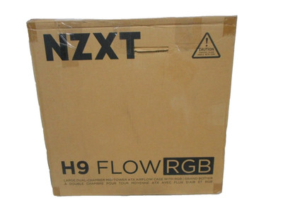 NZXT H9 Flow RGB (2025) ATX Mid-Tower Dual-Chamber PC Case - Black