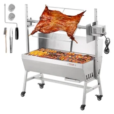 35inch Rotisserie Grill Electric Motor Charcoal Spit Stainless Steel Roaster