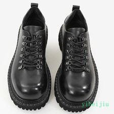 Mens Vintage Round Toe Lace Up Leather Casual...