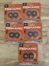 Lot of 5 Fiskars 157390-1002 28mm 2-Pack Titanium Rotary Trimmer Blades NEW!
