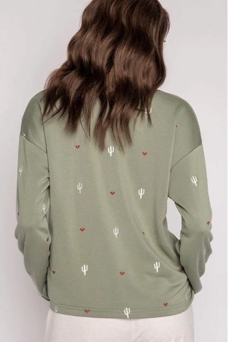 PJ Salvage Light Olive Wild Lands Short Pajama Set Lounge Set RKWLLS2/RKWLS - Picture 4 of 14
