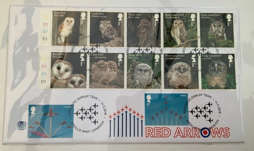 GB Stuart FDC COVER 2018 red arrows owls SHS