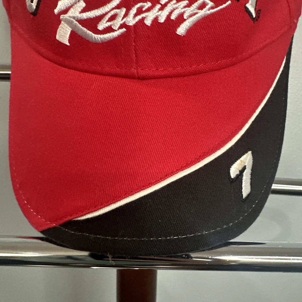 Gorra de colección Robby Gordon con correa trasera roja NASCAR roja #7 Jim Beam Racing * Foto 4 de 4