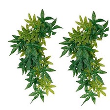 2 Pack Reptile Silk Plants with Suction Cups - Realistic Climbing Vines 