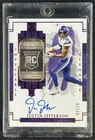 JUSTIN JEFFERSON 2020 PANINI IMPECCABLE #113 RC LOGO SILVER BAR AUTO RED 02/19